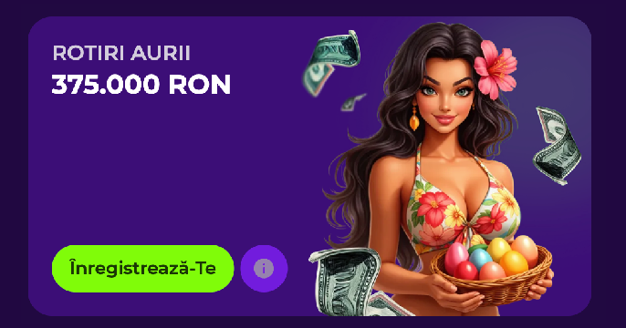 Gambloria casino — banner principal cu categorii de jocuri, oferte de bonusuri și cashback săptămânal pentru jucătorii din România